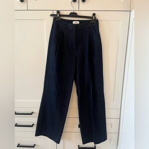 Babaton Aritiza Dark Blue Denim Trousers Size 2